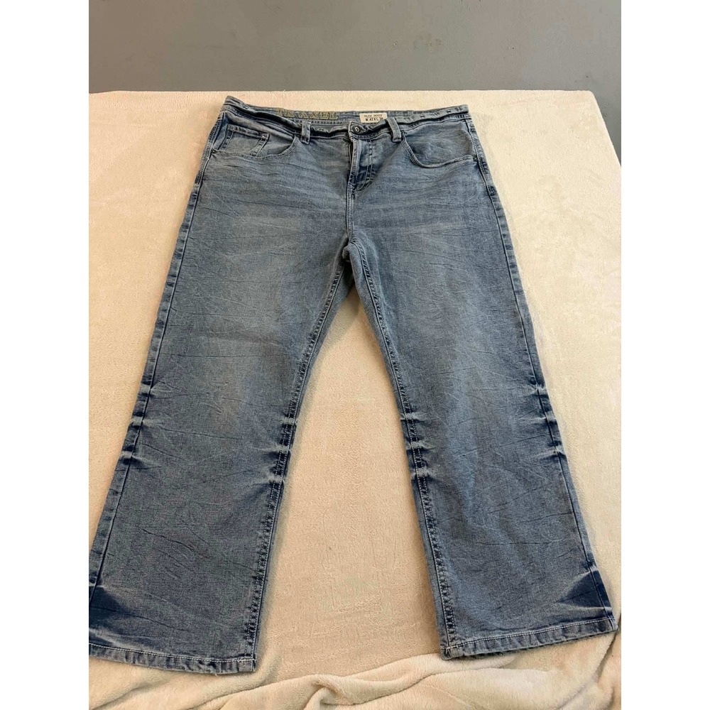 TK Axel Mens 42x30 Blue Jeans Slim Boot Contrast Stitch Denim Pants